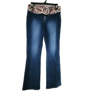 Y2K Younique Jeans Size 5 Flare Denim with Tapestry Waistband Festival Boho